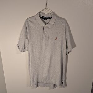 US Polo Assn Polo Shirt Mens XL Grey Luxury Feel Short Sleeve Logo Cotton Blend